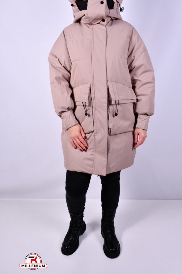 Пальто женское (цв.капучино) зимние модель OVER SIZE Размеры в наличии : 46, 48, 52 арт.22612