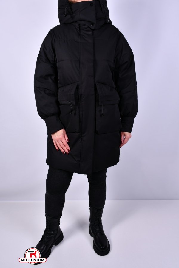 Жіноче пальто (кол. чорний) зимові модель OVER SIZE Розмір в наявності : 50 арт.22612
