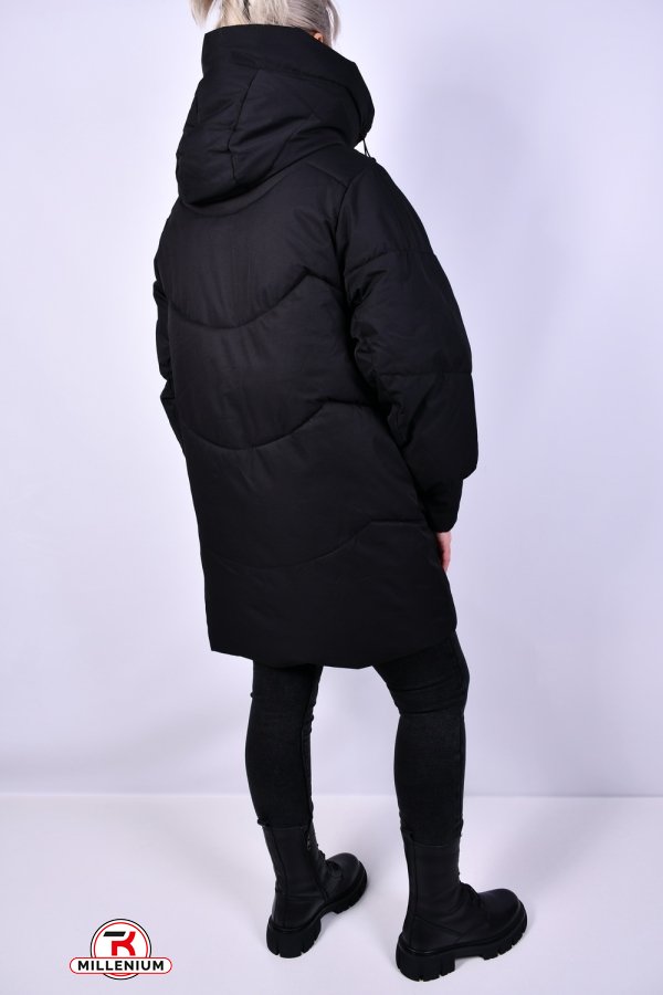 Жіноче пальто (кол. чорний) зимові модель OVER SIZE Розмір в наявності : 50 арт.22612