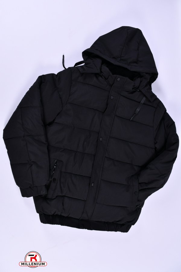 Куртка мужская (цв.черный) зимняя из плащевки Размеры в наличии : 56, 58, 64 арт.M107-1