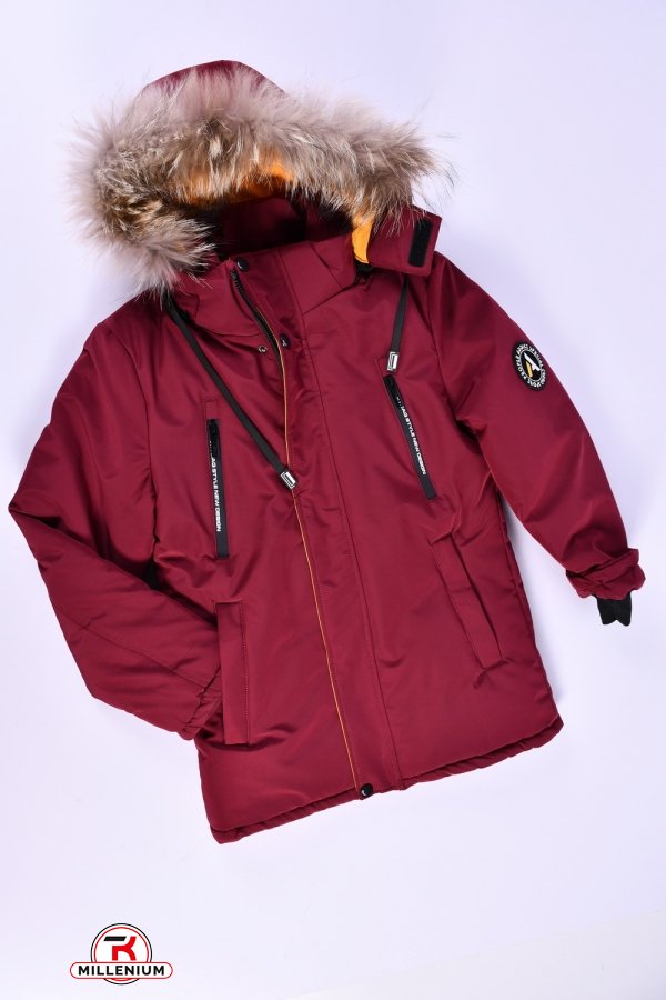 Куртка для хлопчика (кол. бордовий) зимова (100% POLYESTER) Зріст в наявності : 164 арт.2308