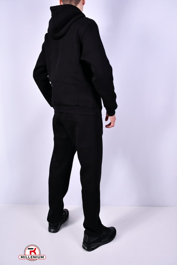 Костюм спортивный мужской (цв.черный) на флисе  Размеры в наличии : 48, 50, 52, 56 арт.FV1717