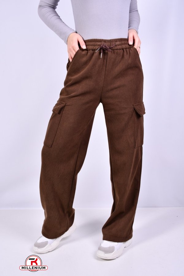 Штани жіночі (модель карго) вельветові на хутрі Розміри в наявності : 26, 30 арт.3009-3