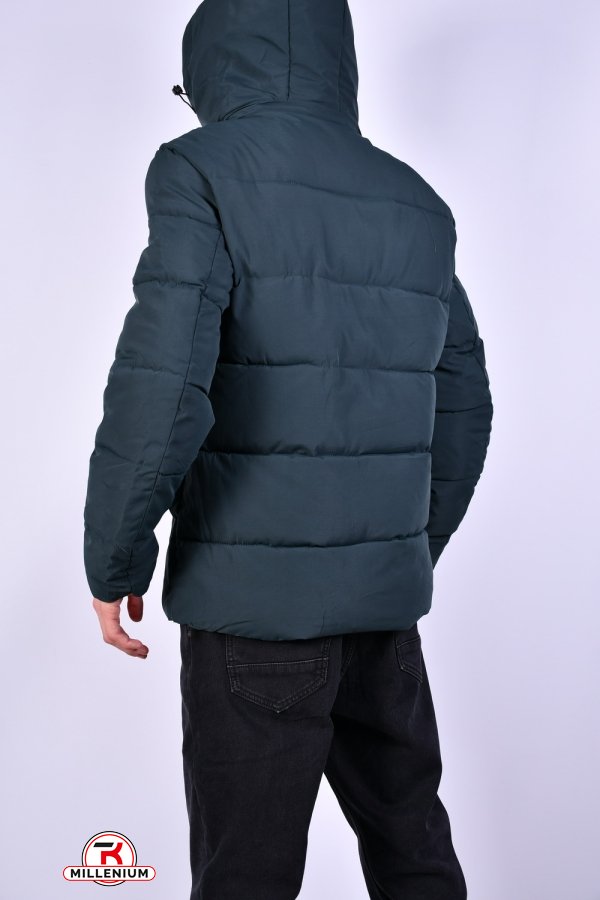 Куртка мужская (цв.изумрудный) зимняя с плащевки "JASON LVAN" Размер в наличии : 46 арт.21-205