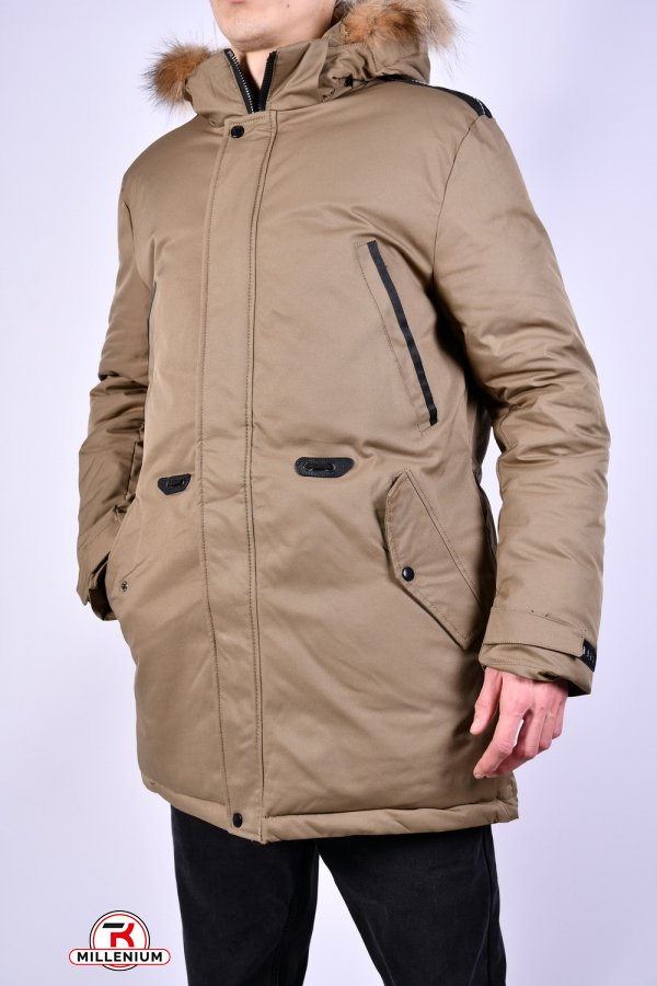 Куртка парку чоловіча зимова з плащової тканини з натуральним хутром "NANA" Розмір в наявності : 48 арт.A9099