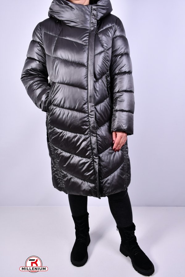 Пальто жіноче (цв. сірий) Розміри в наявності : 52, 56 арт.2256