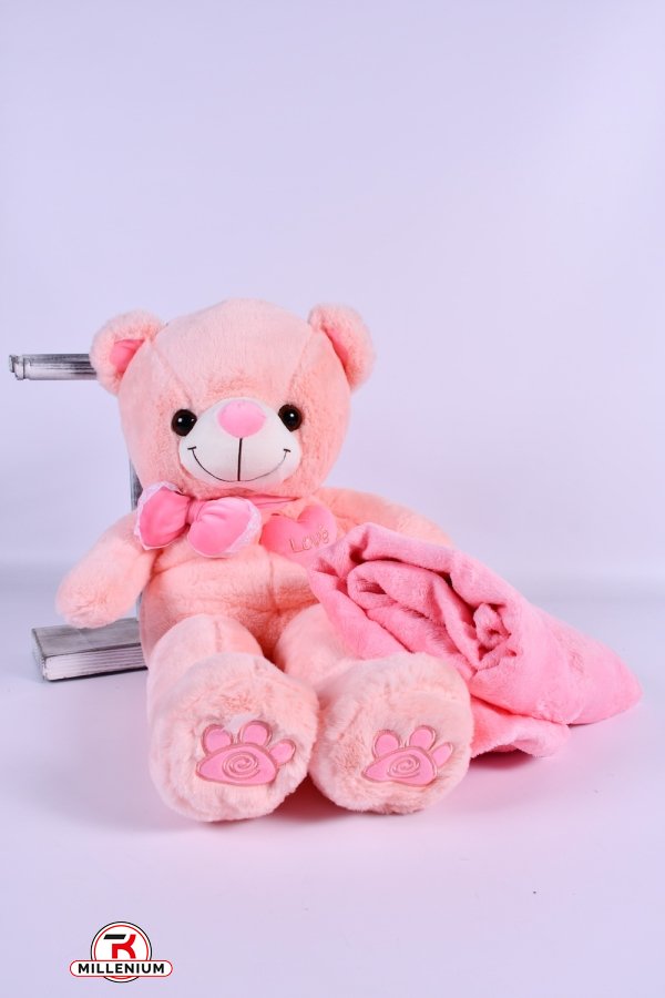 Комплект игрушка с простынью (цв.розовый) размер пледа 170/100 см.(вес 980 гр.) арт.6136