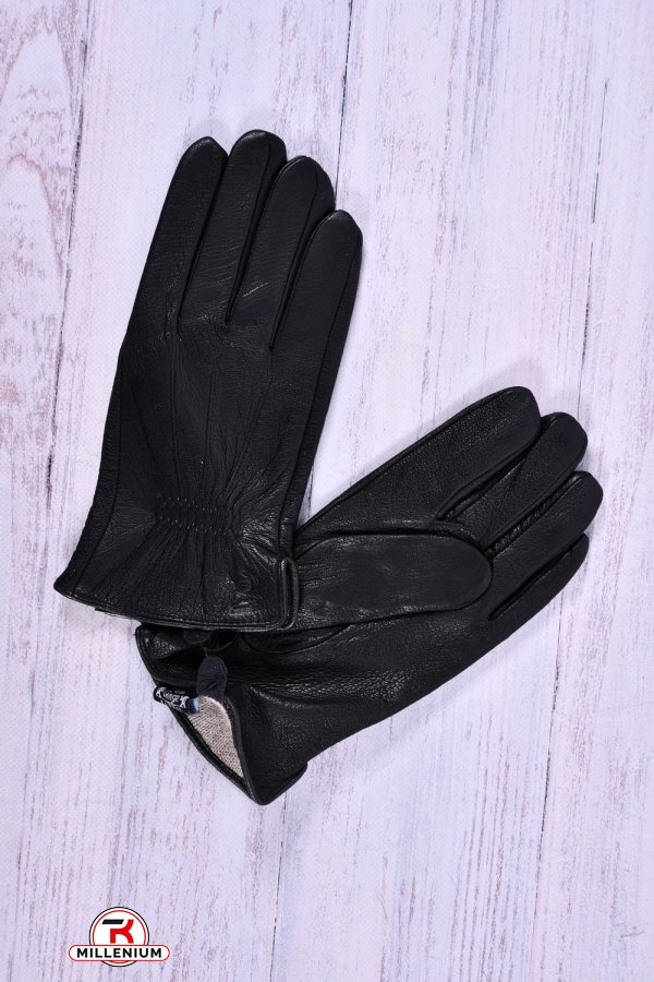 Перчатки мужские (размер 10-12,5см) из натуральной кожи оленя утепленные (шерстяная подкла арт.2813