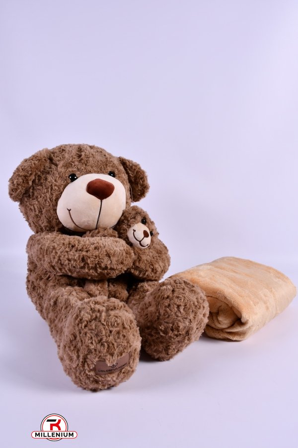 Комплект игрушка с простынью (цв.коричневый) размер пледа 150/100 см.(вес 1250 гр.) арт.6128