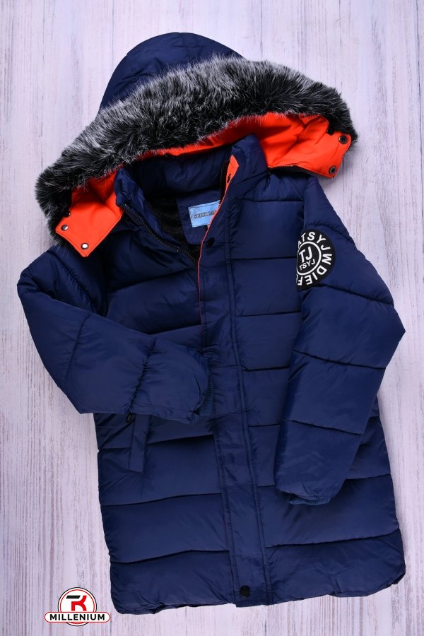 Пальто для мальчика (цв.синий) из плащевки зимняя на меху Рост в наличии : 128 арт.110