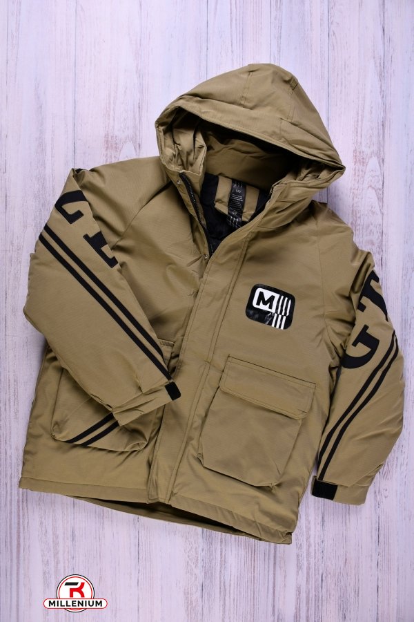 Куртка для хлопчика (кол. хакі) з плащової тканини зимова (модель OVER SIZE) Зріст в наявності : 152, 158, 164, 170 арт.809
