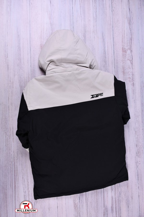 Куртка для мальчика (цв.черный/кремовый) из плащевки зимняя (модель OVER SIZE) Рост в наличии : 152, 158, 164, 170 арт.808