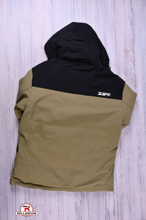 Куртка для мальчика (цв.хаки) из плащевки зимняя (модель OVER SIZE) Рост в наличии : 164, 170 арт.808