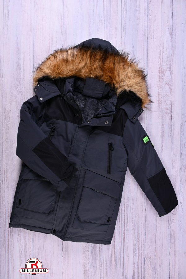 Куртка для хлопчика (кол. графітовий) з плащової тканини зимова Зріст в наявності : 134, 152 арт.091