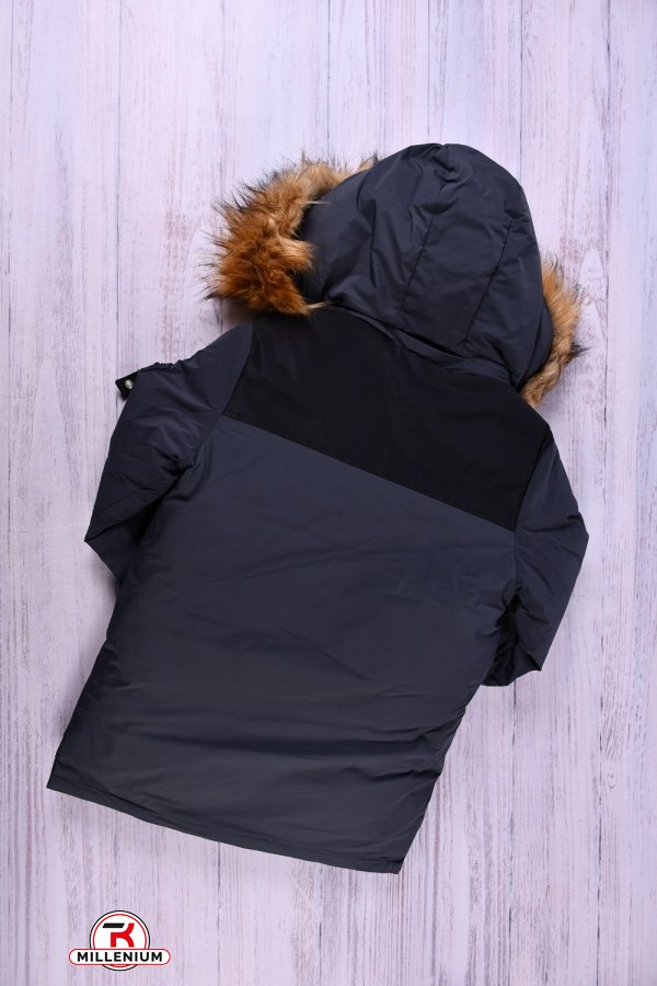 Куртка для мальчика (цв.графитовый) из плащевки зимняя Рост в наличии : 134, 152 арт.091