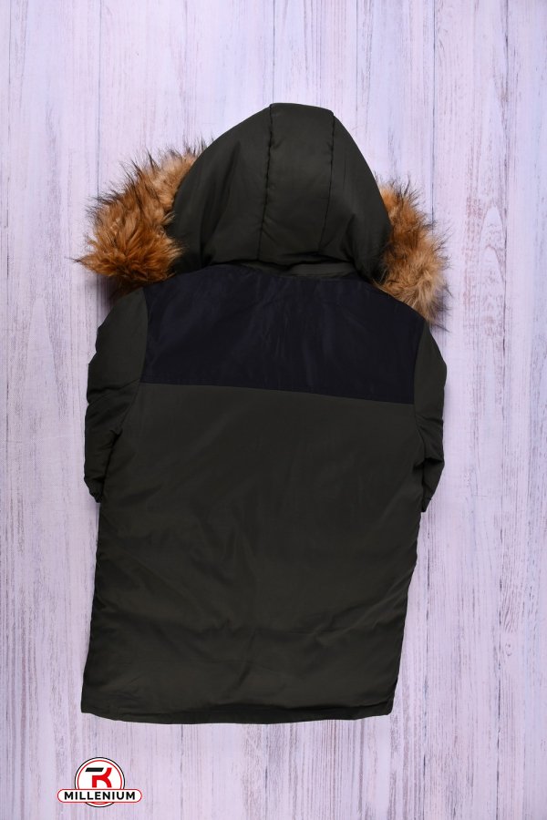 Куртка для хлопчика (кол. хакі) з плащової тканини зимова Зріст в наявності : 128 арт.091