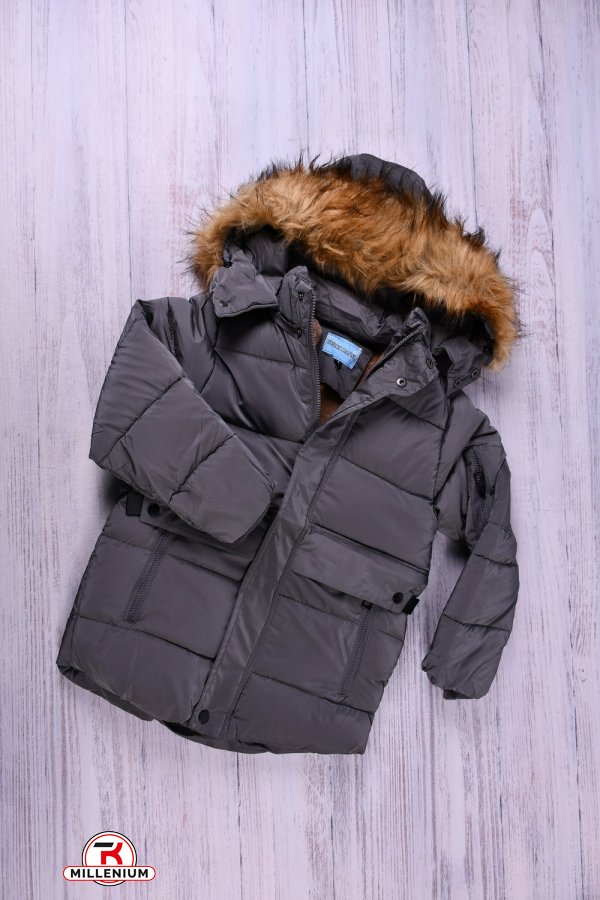 Куртка для мальчика (цв.серый) болоньевая зимняя Рост в наличии : 128, 140, 152 арт.115