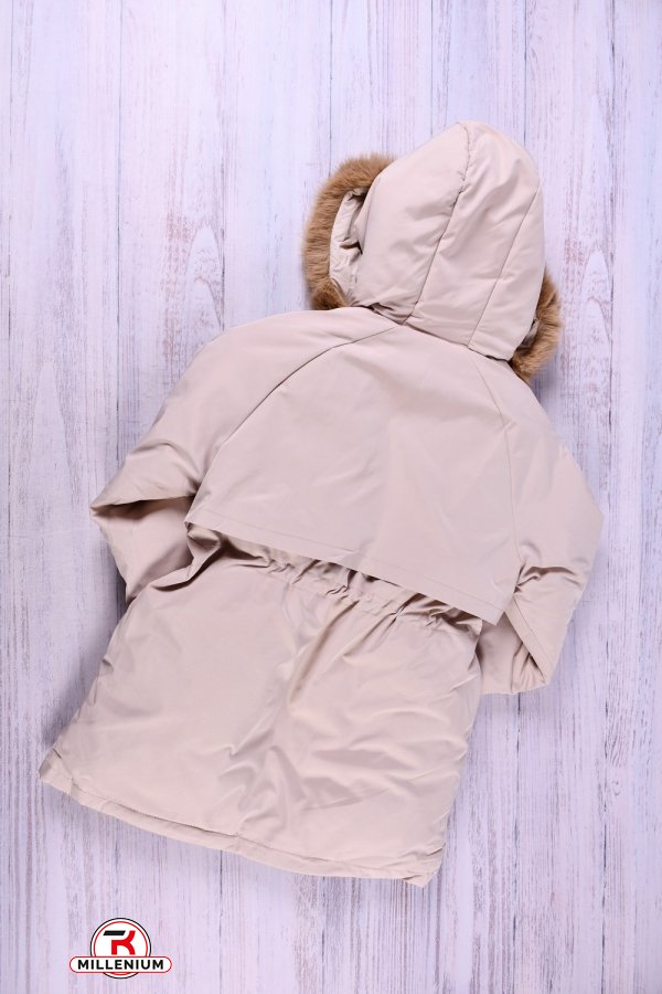 Куртка для девочки (цв.кремовый) из плащевки зимняя Рост в наличии : 128, 140 арт.077