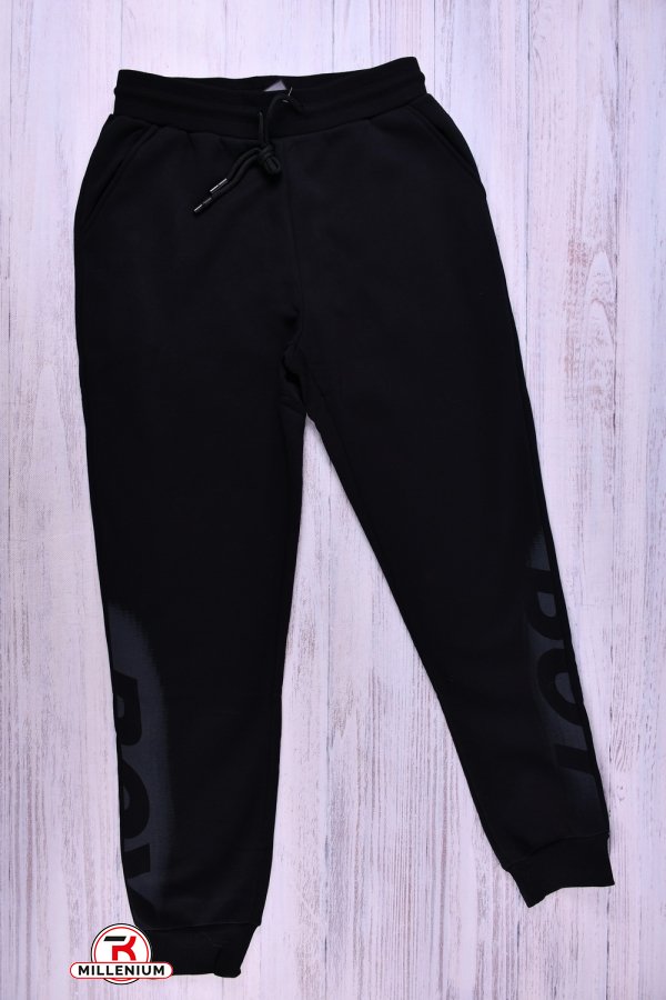 Чоловічі штани (кол. чорний) трикотажні на хутрі "JJF" Розміри в наявності : 48, 50, 52, 54, 56 арт.JM-3033