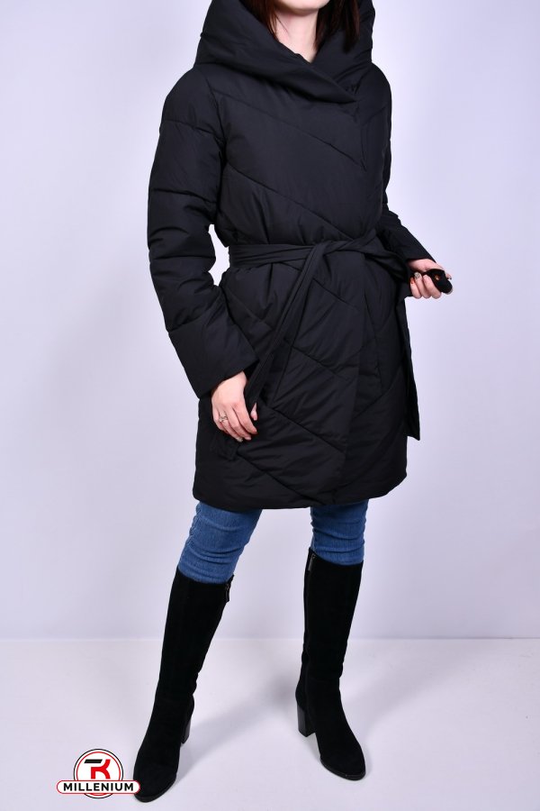 Пальто женское (цв.черный) зимнее из плащевки Размеры в наличии : 46, 48 арт.9968