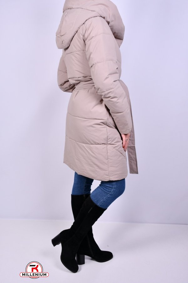Пальто женское (цв.латте) зимнее из плащевки Размеры в наличии : 42, 44, 48 арт.9968