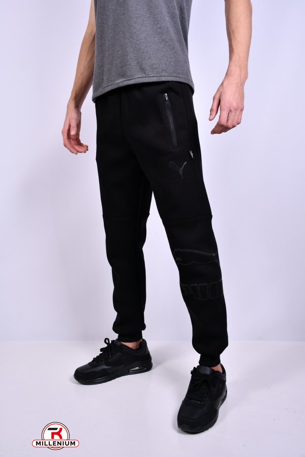 Чоловічі штани (кол. чорний) трикотажні на флісі "PUMA" Розмір в наявності : 44 арт.006/1