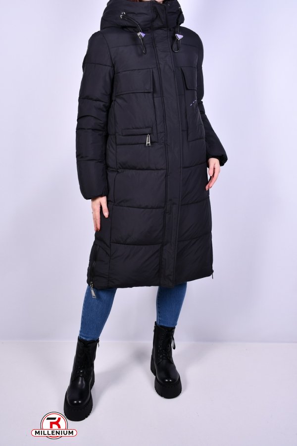 Пальто женское (цв.черный) из плащевки зимнее Размеры в наличии : 48, 50, 52 арт.3009