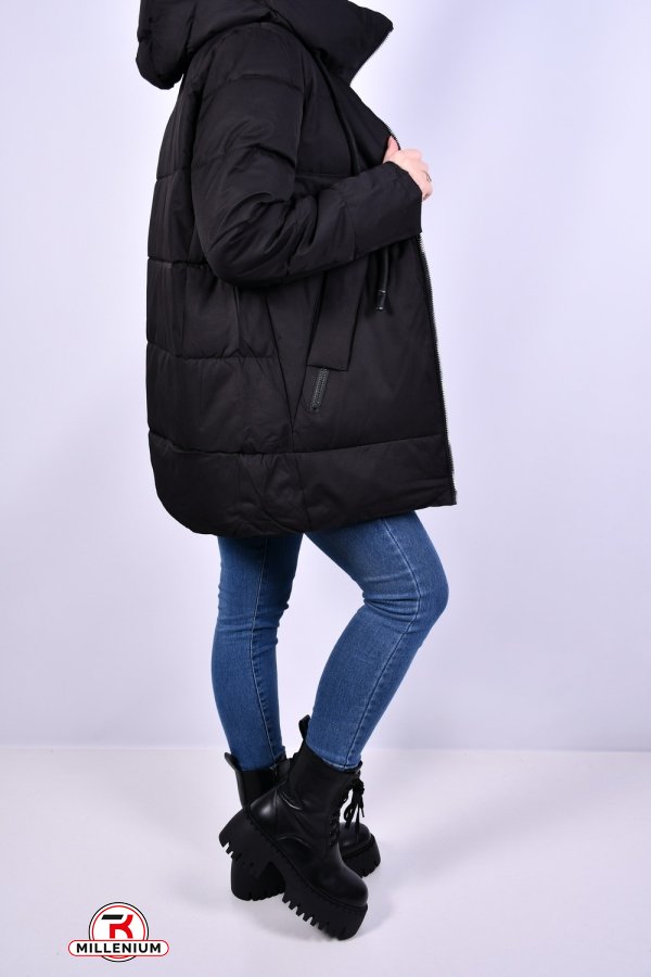 Куртка жіноча (кол. чорний) із плащової тканини зимова Розміри в наявності : 48, 54 арт.3023