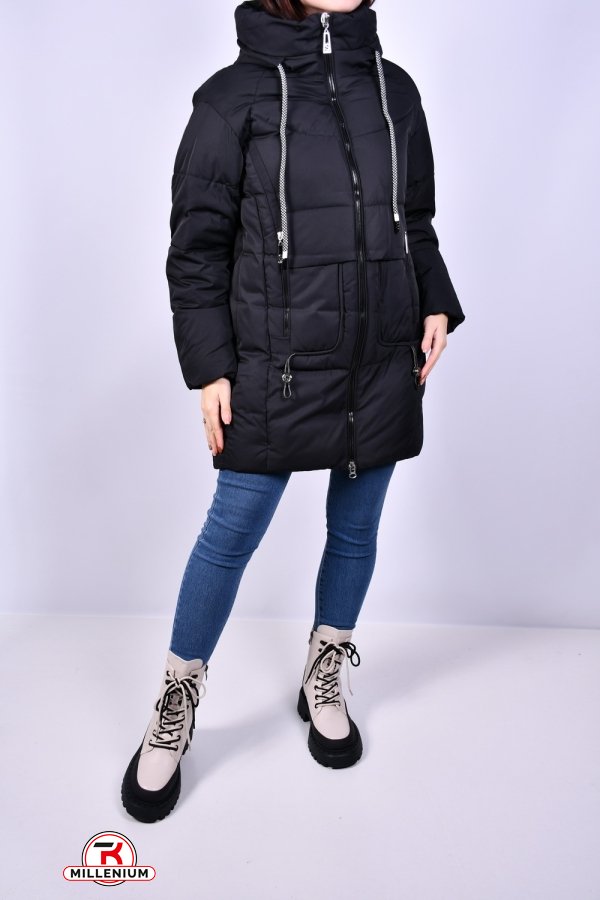 Куртка женская (цв.черный) из плащевки зимняя Размер в наличии : 50 арт.3032