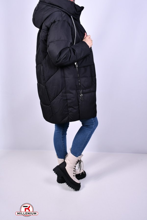 Куртка жіноча (кол. чорний) із плащової тканини зимова Розмір в наявності : 50 арт.3032