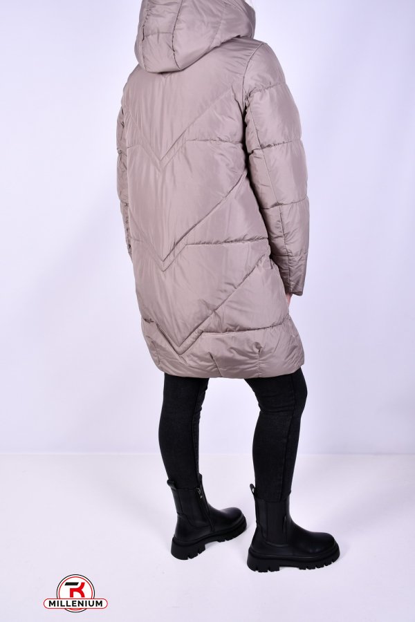Пальто женское зимние (цв.кремовый) из плащевки "QIANZHIDU" Размер в наличии : 48 арт.M911018