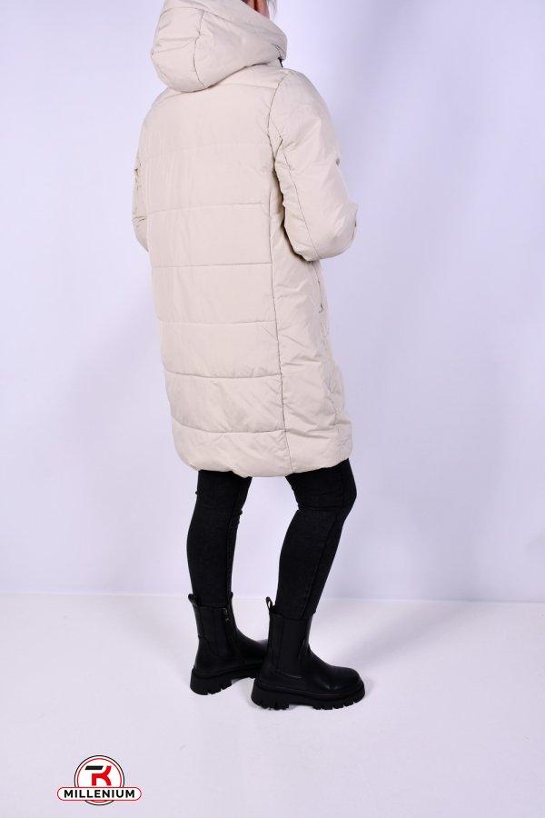 Пальто женское зимние (цв.кремовый) из плащевки Размеры в наличии : 46, 48, 50, 52, 56 арт.M925005