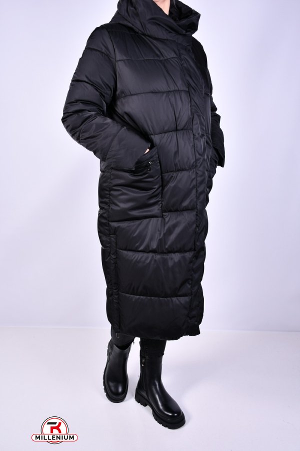 Пальто женское зимние (цв.черный) из плащевки модель OVER SIZE Размеры в наличии : 46, 48, 50, 52, 56 арт.M012002