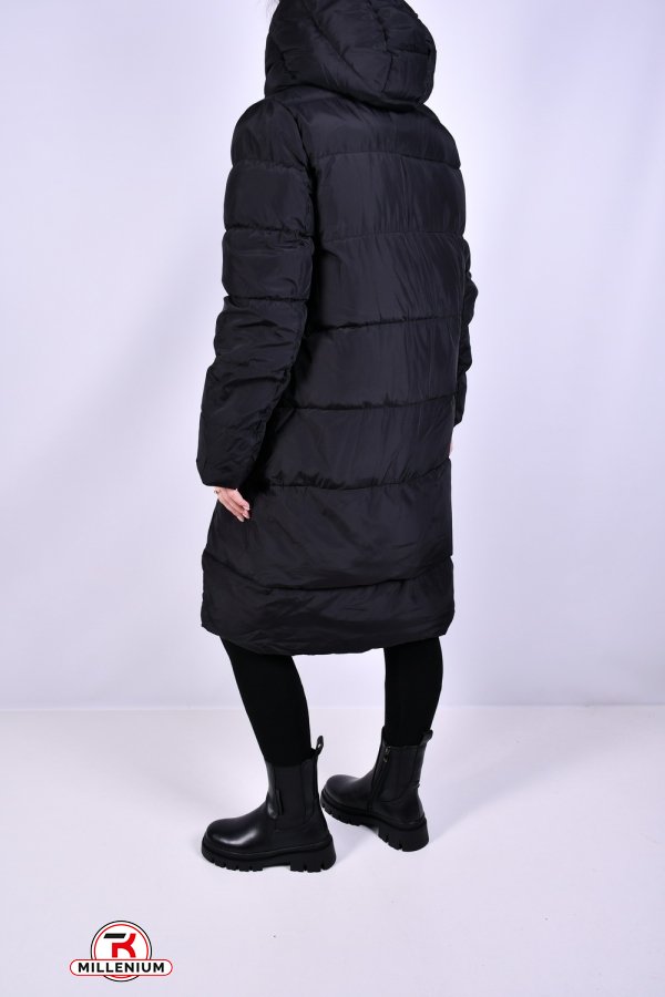 Пальто жіноче зимове (кол. чорний) з плащової тканини модель OVER SIZE Розміри в наявності : 46, 48, 50, 52, 54, 56 арт.M012005