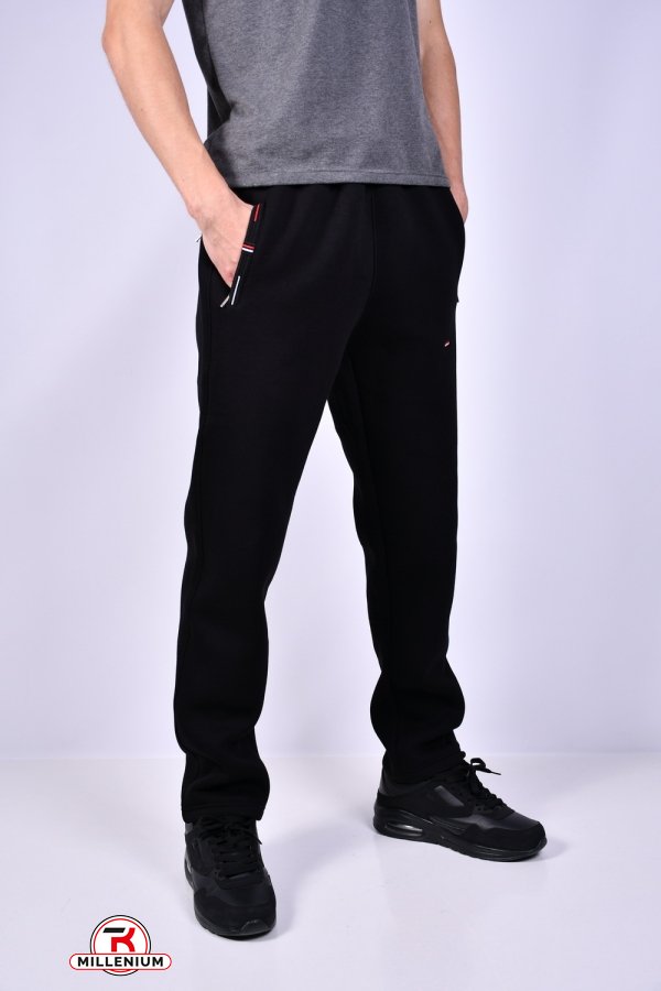 Штани чоловічі спортивні (кол. чорний) трикотажні на флісі "GLR" Розмір в наявності : 44 арт.02
