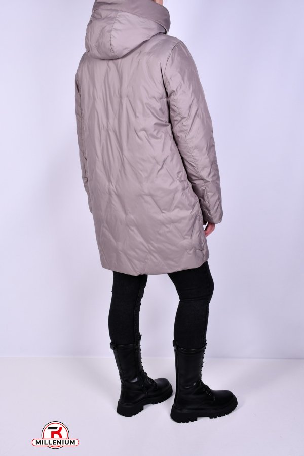 Куртка жіноча зимова (кол. капучино) з плащової тканини. Розміри в наявності : 46, 54, 56 арт.M910003