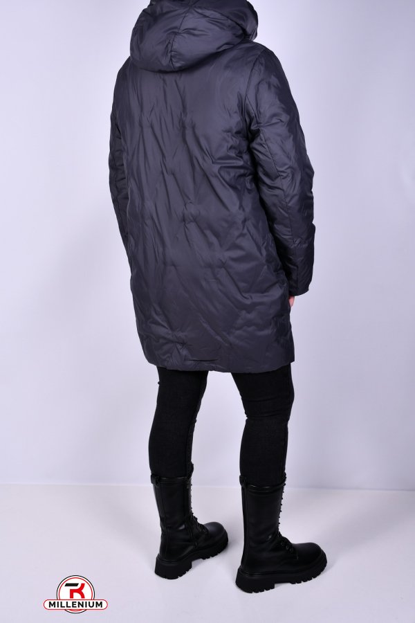 Куртка жіноча зимова (колір сірий) з плащової тканини Розміри в наявності : 46, 48, 50, 52 арт.M910003