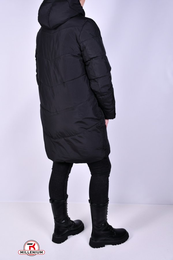 Куртка жіноча зимова (кол. чорний) з плащової тканини Розміри в наявності : 46, 48, 52, 56 арт.M911006