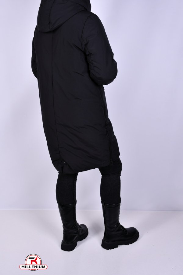 Пальто женское зимние (цв.черный) из плащевки Размеры в наличии : 52, 54, 56 арт.M925001