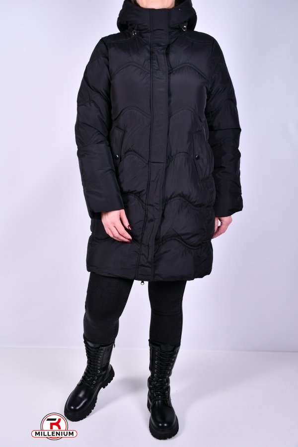 Пальто женское зимние (цв.черный) из плащевки Размер в наличии : 50 арт.M911008