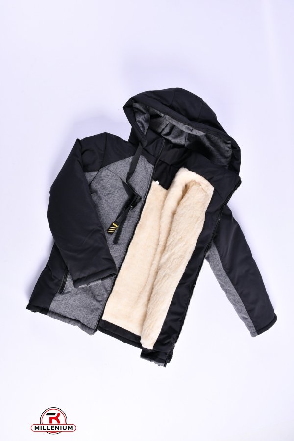Куртка для мальчика зимняя(цв.черный/серый) на меху Рост в наличии : 128 арт.01/PUMA