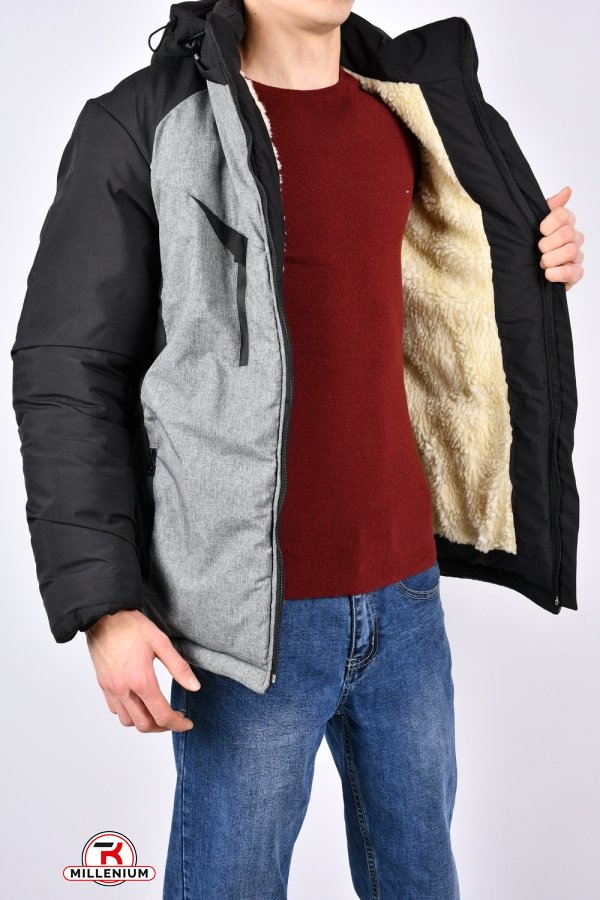 Куртка мужская зимняя(цв.черный/серый) на меху Размер в наличии : 46 арт.94