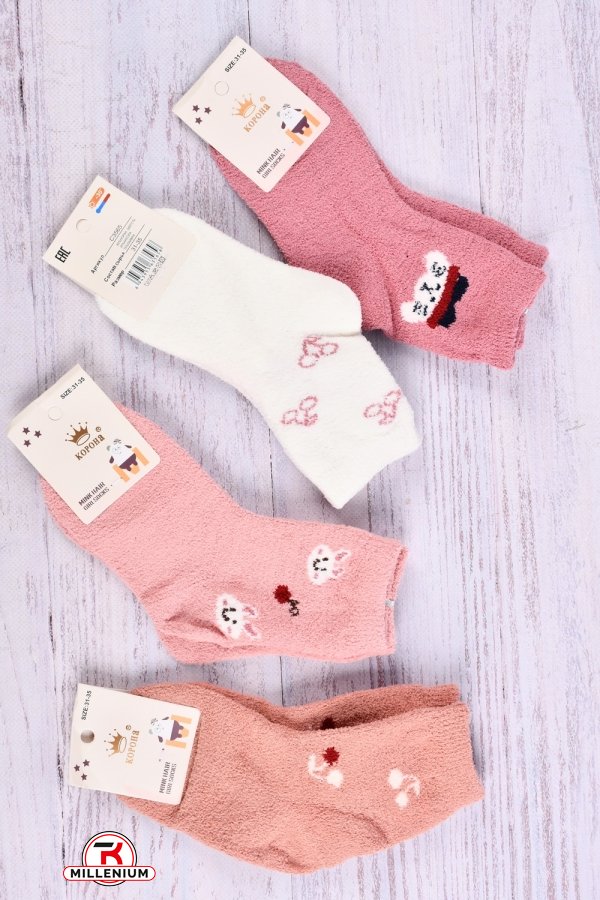 Шкарпетки для дівчинки махрові "КОРОНА" розмір 31-35 (90% бавовна,спандекс5%,лайкра5%) арт.C3565-9