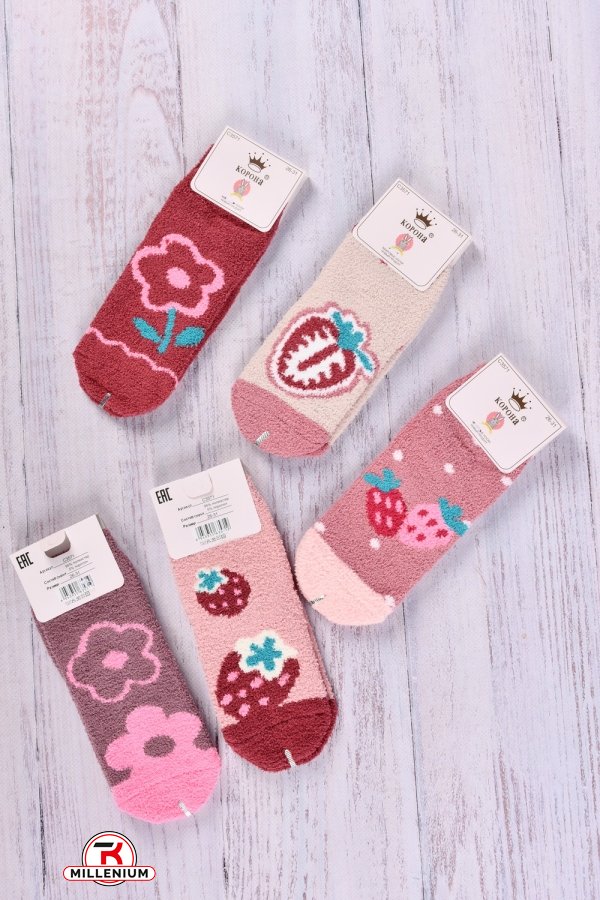 Шкарпетки для дівчинки махрові "КОРОНА" розмір 26-31 (90% бавовна,спандекс5%,лайкра5%) арт.C3571-3