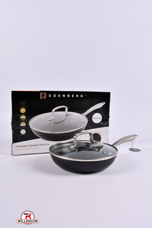 Сковорода 20/4.2 см. з кришкою (мармурове покриття) "Edenberg" арт.EB-3346