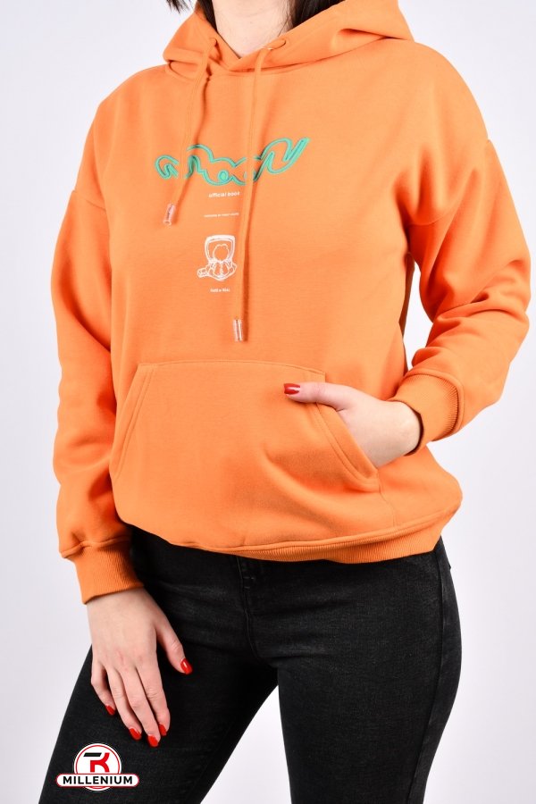 Худи женское (цв.оранжевый) трикотажное на меху "J.J.F" Размеры в наличии : 44, 46 арт.271068