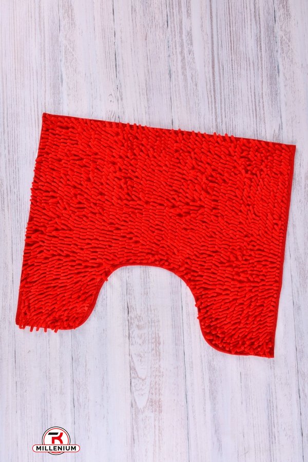 Коврик "Лапша" (цв.красный) коврик с обрезкой под унитаз (микрофибра) размер 60/50 см. арт.60/50