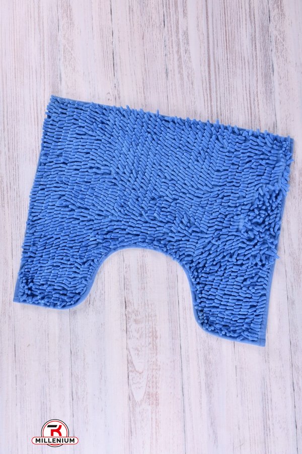 Коврик "Лапша" (цв.синий) коврик с обрезкой под унитаз (микрофибра) размер 60/50 см. арт.60/50