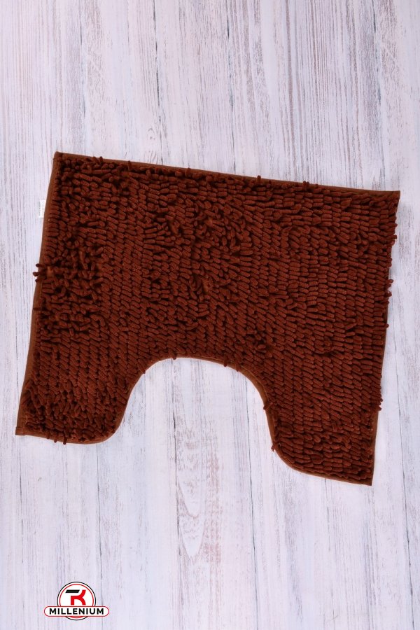 Коврик "Лапша" (цв.коричневый) коврик с обрезкой под унитаз (микрофибра) размер 60/50 см. арт.60/50