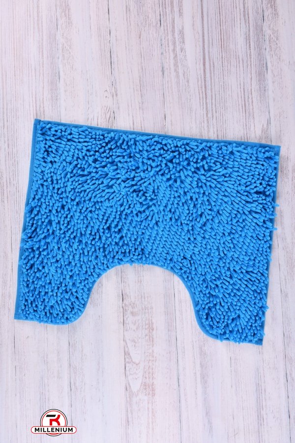 Коврик "Лапша" (цв.голубой) коврик с обрезкой под унитаз (микрофибра) размер 60/50 см. арт.60/50
